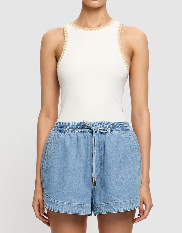 Kivari Emilie Denim Tank and Shorts - size 6