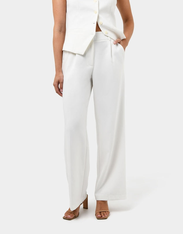Forcast Nikki Tailored Pants - White, size 6