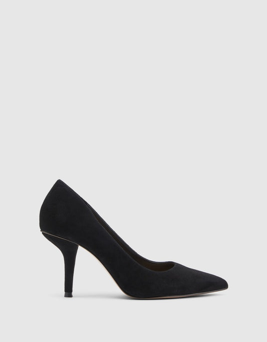 Witchery Black Suede Heel - Black, size 38