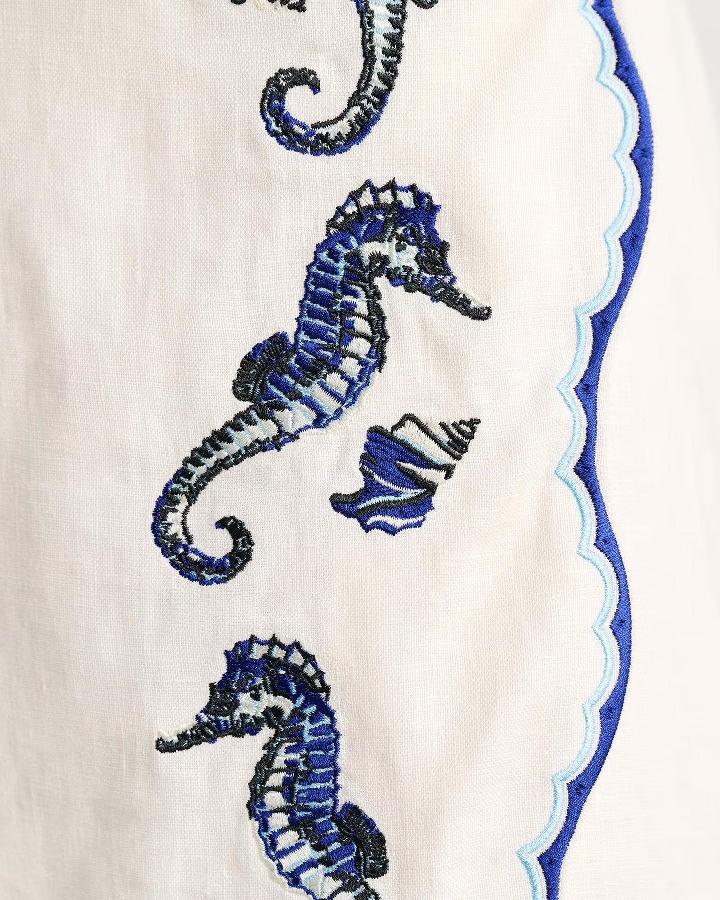 JAG Seahorse Linen Shirt and Mini Wrap Skirt set, size 6